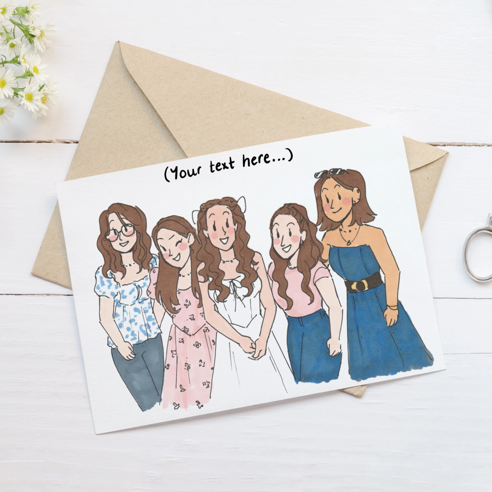 Custom illustrated card by Emma Aspris