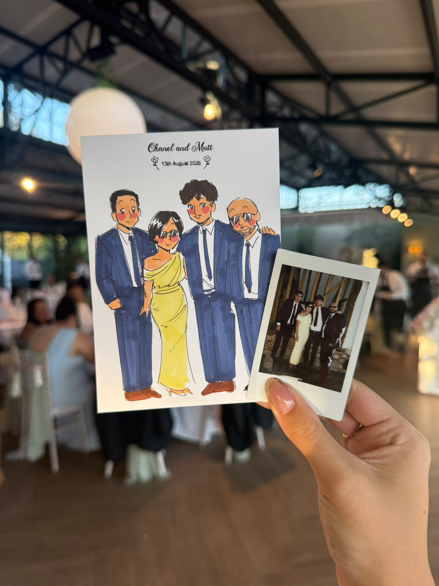 Polaroid keepsakes for wedding guests